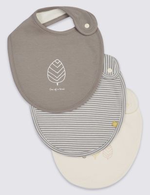 3 Pack Pure Cotton Organic Baby Bibs